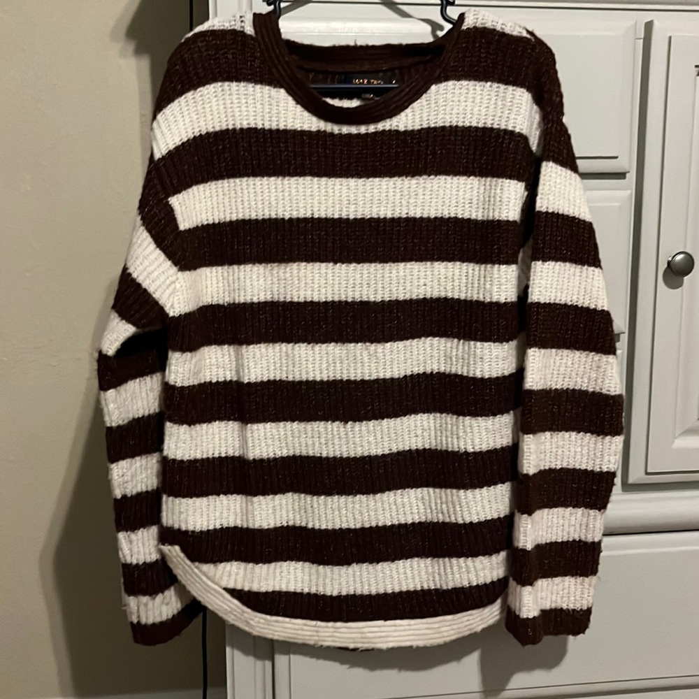 Stripped Knit Sweater, Size Large